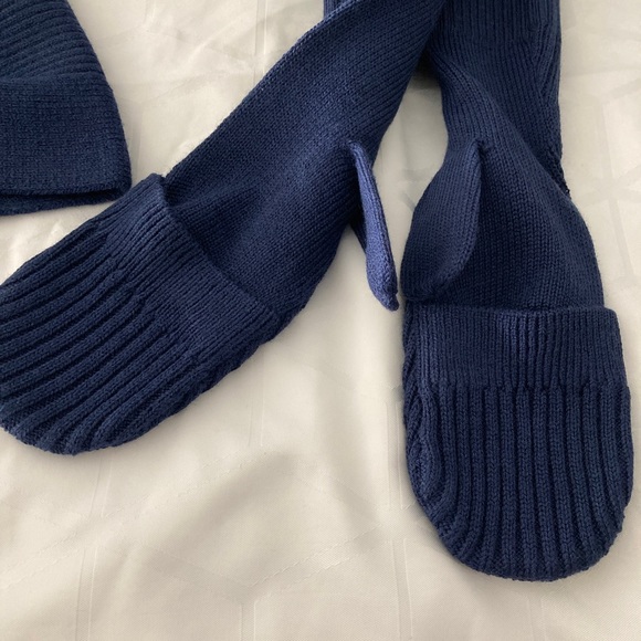NWT Lululemon Twist Knit Ear Warmer (OS) And Mittens (M/L) Navy Blue MSRP $ 92 - Picture 4 of 6